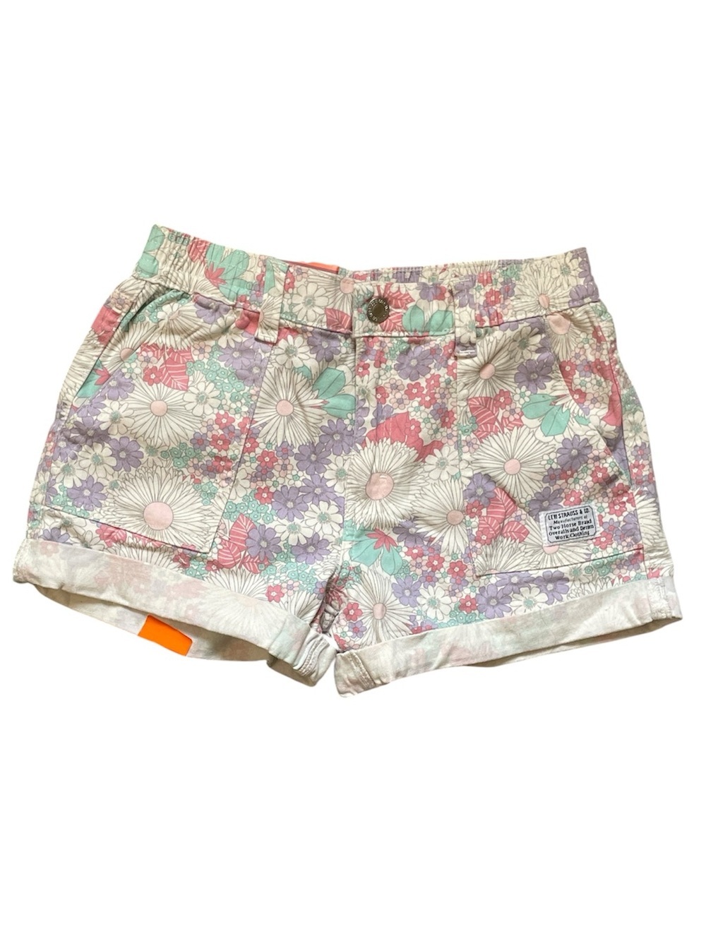 Levi's Youth  Twill Floral Print Jean Shorts Size: 12 - Pastel colors